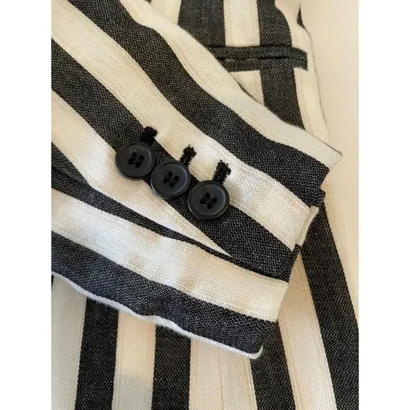 H&M Stripped Casual Blazer Size 10 - Picture 3 of 7